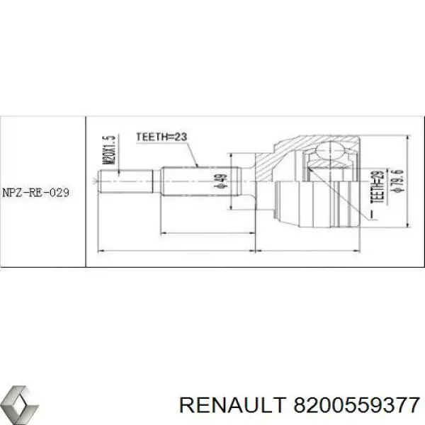 30-0877 Trakmotive/Surtrack árbol de transmisión delantero izquierdo