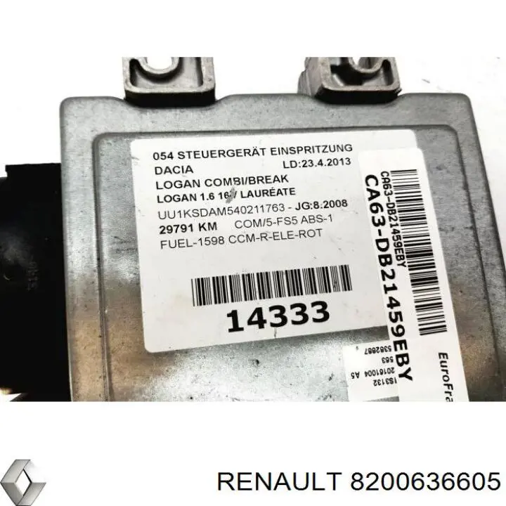 8200636605 Renault (RVI) Centralina Del Motor