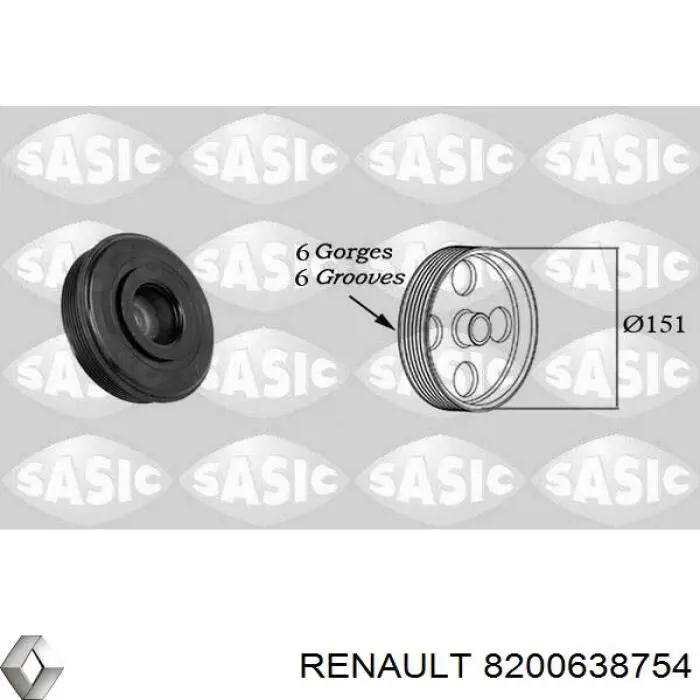 Comprar 8200638754 Renault (RVI) La polea del cigüeñal