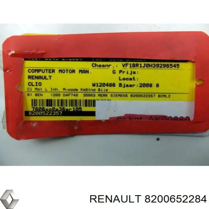 Comprar 8200652284 Renault (RVI) 