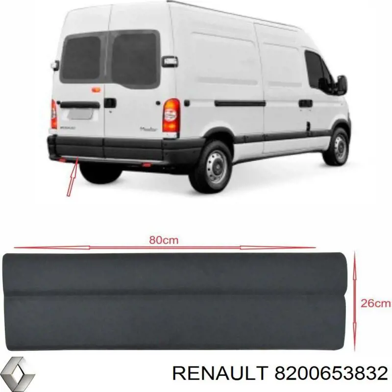 8200653832 Renault (RVI) guarnecido de la puerta trasera con bisagras a la izquierda