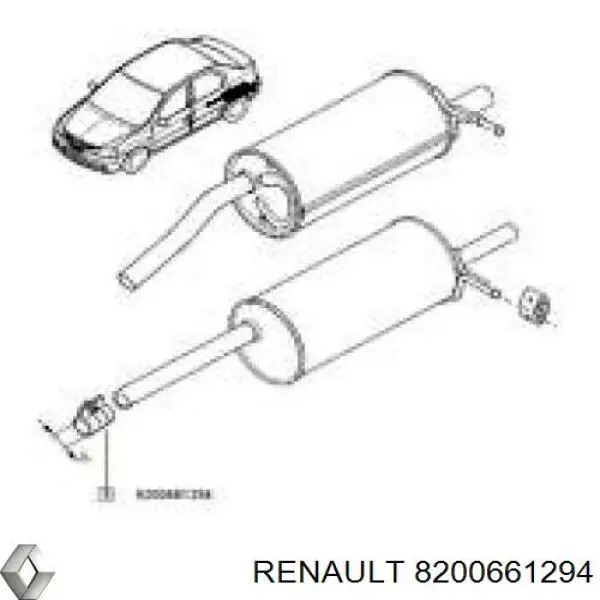 8200661294 Renault (RVI) abrazadera de silenciador delantera