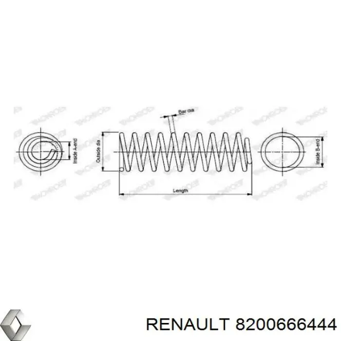 8200666444 Renault (RVI) muelle de suspensión eje delantero