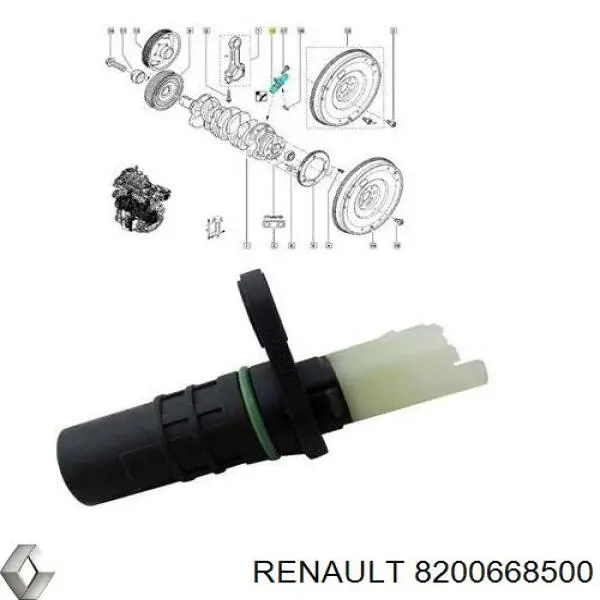 8200668500 Renault (RVI) sensor de posición del cigüeñal