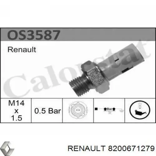 Manómetro de presión de aceite Renault (RVI) 8200671279 precio, desde 6,40 EUR