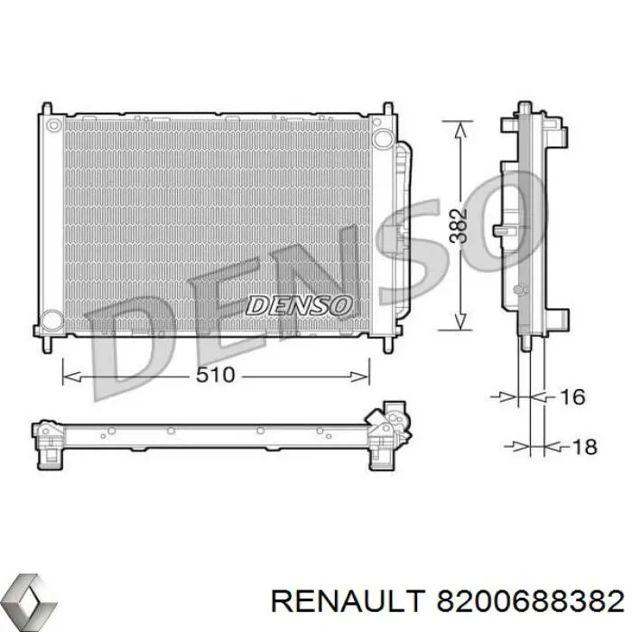 Comprar 8200688382 Renault (RVI) Radiador de auto