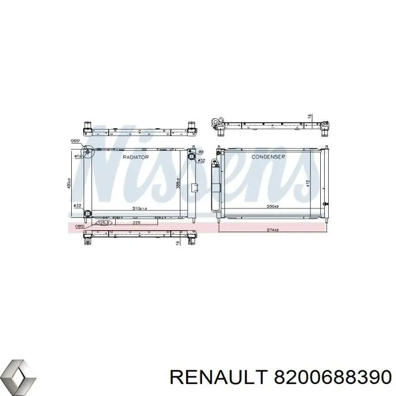 Comprar 8200688390 Renault (RVI) Radiador de auto