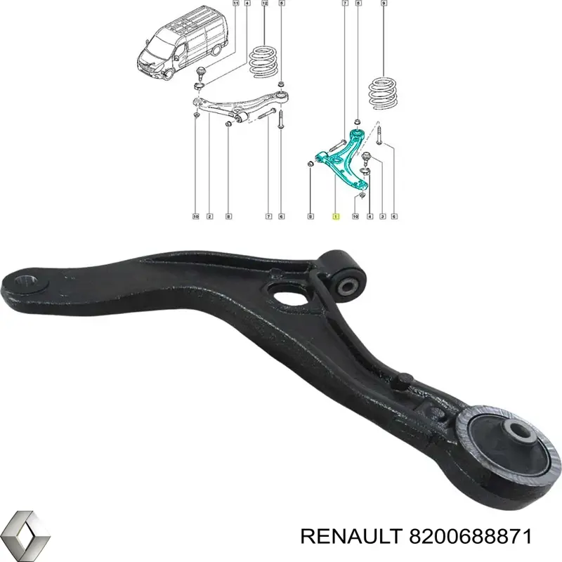 Brazo inferior izquierdo de la suspensión delantera Renault (RVI) 8200688871 precio, desde 74,05 EUR