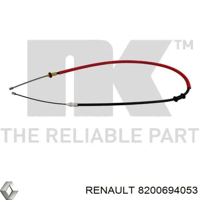 8200694053 Renault (RVI) cable de freno de mano trasero izquierdo
