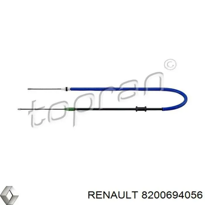 8200694056 Renault (RVI) cable de freno de mano trasero derecho