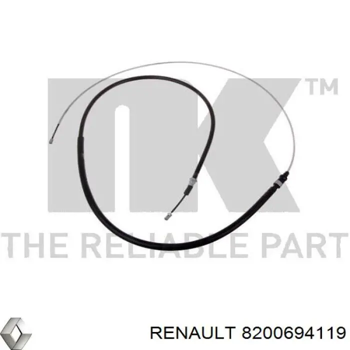 8200694119 Renault (RVI) cable de freno de mano trasero derecho/izquierdo