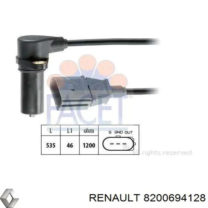 Cable de freno de mano trasero derecho/izquierdo 8200694128 Renault (RVI)