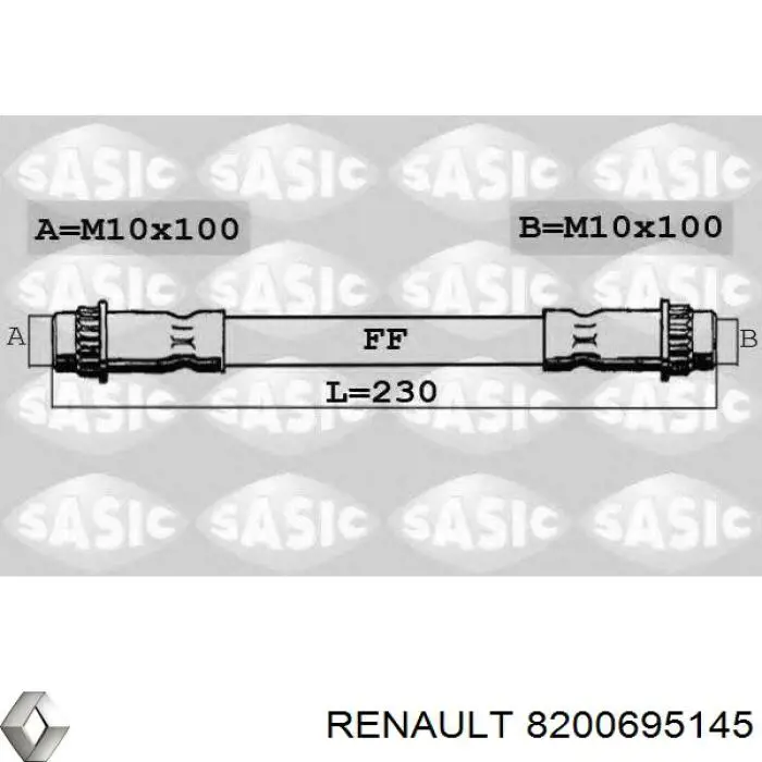 8200695145 Renault (RVI) latiguillo de freno trasero