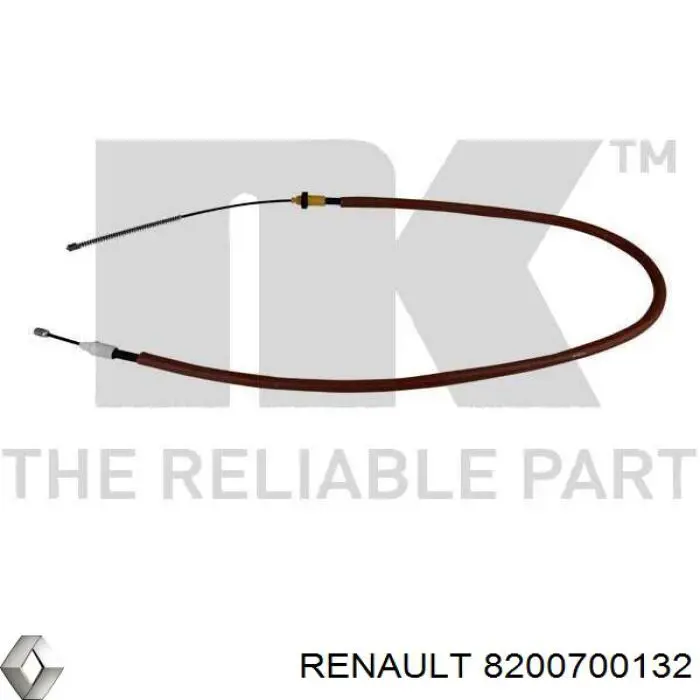 8200700132 Renault (RVI) cable de freno de mano trasero izquierdo