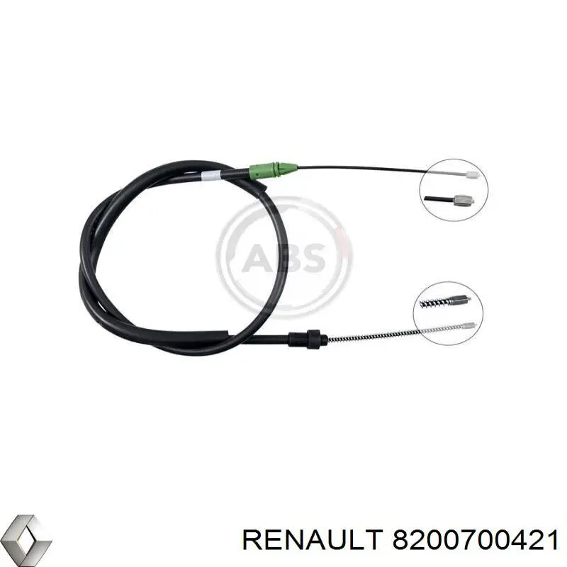 8200700421 Renault (RVI) cable de freno de mano trasero izquierdo