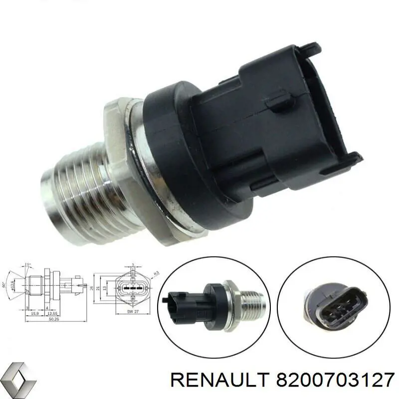 Comprar 8200703127 Renault (RVI) Sensor de presión de combustible