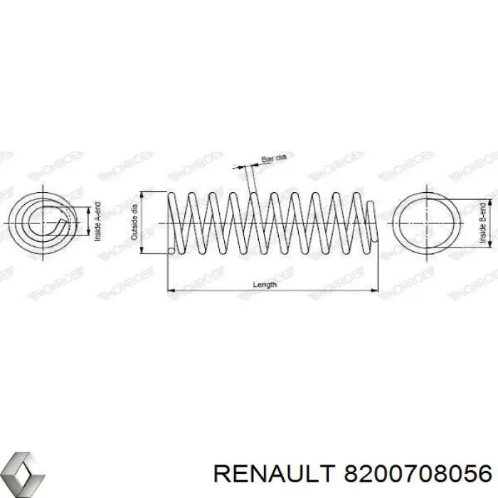 Comprar 8200708056 Renault (RVI) Muelle delantero