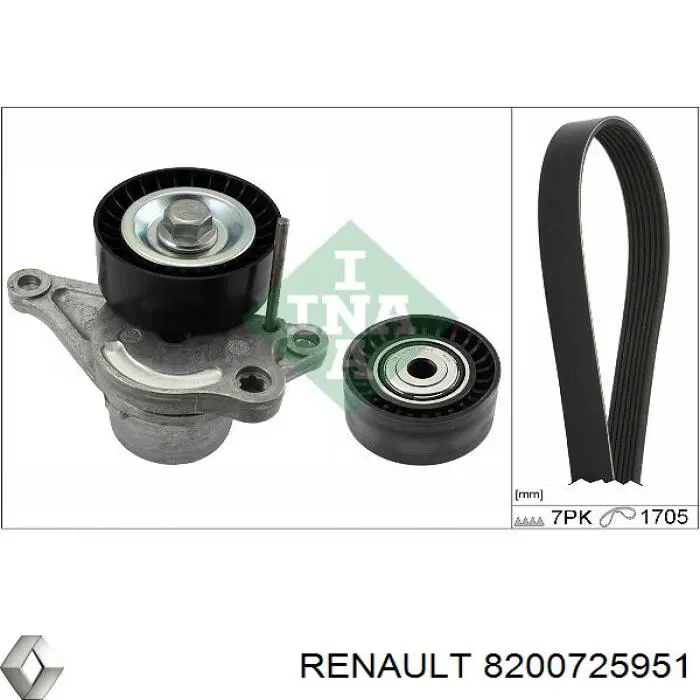 Comprar 8200725951 Renault (RVI) Polea inversión/guía, correa poli V