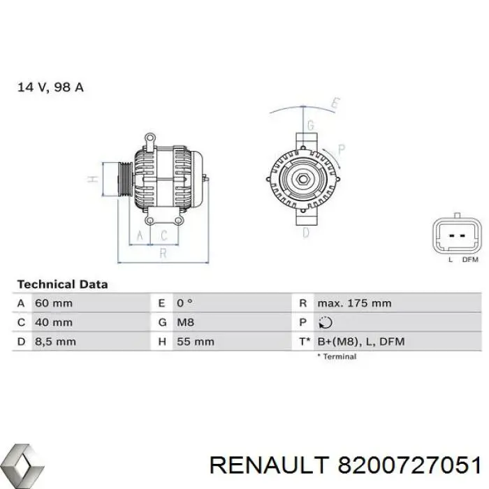 Comprar 8200727051 Renault (RVI) Dynamo