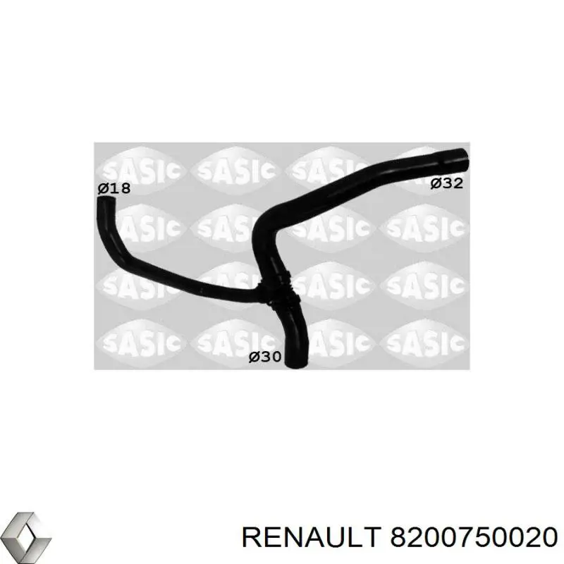 8200750020 Renault (RVI) manguera refrigerante para radiador inferiora
