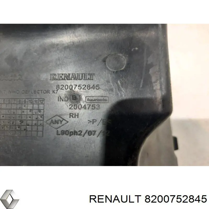 8200752845 Renault (RVI) deflector de parachoques delantero derecho