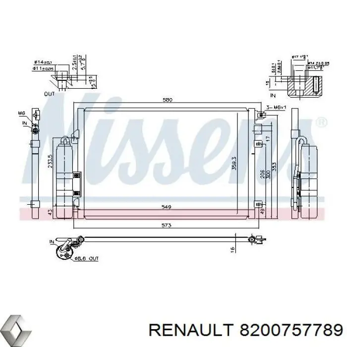 Aire acondicionado capacitor Renault (RVI) 8200757789 precio, desde 52,23 EUR