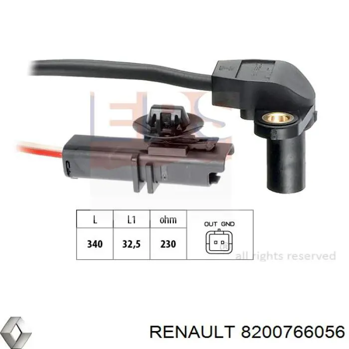 Comprar 8200766056 Renault (RVI) Sensor de cigüeñal