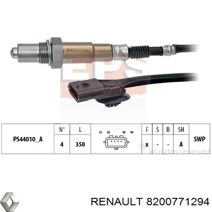 8200771294 Renault (RVI) sonda lambda sensor de oxigeno para catalizador