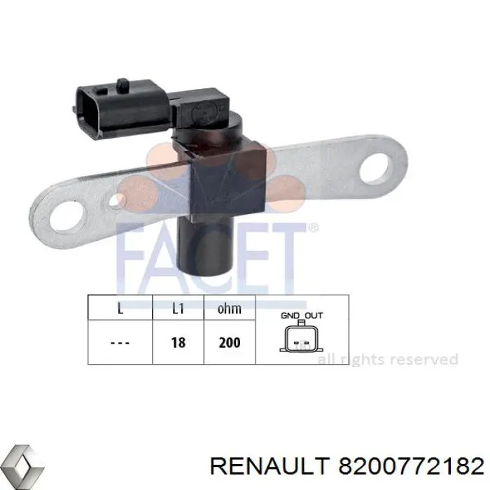 Comprar 8200772182 Renault (RVI) Sensor de cigüeñal
