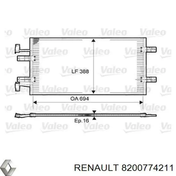 8200774211 Renault (RVI) condensador aire acondicionado