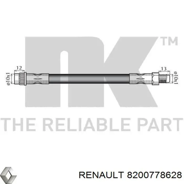 8200778628 Renault (RVI) latiguillo de freno delantero