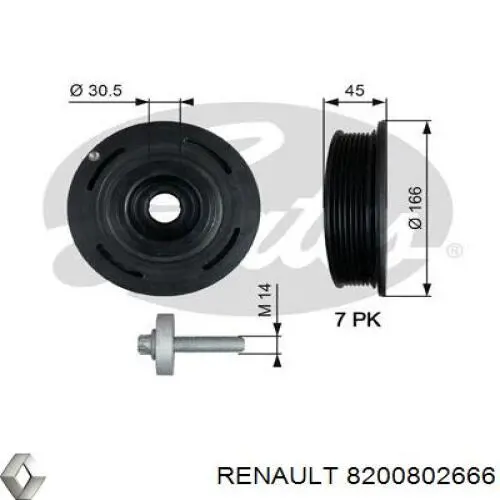 Comprar 8200802666 Renault (RVI) La polea del cigüeñal