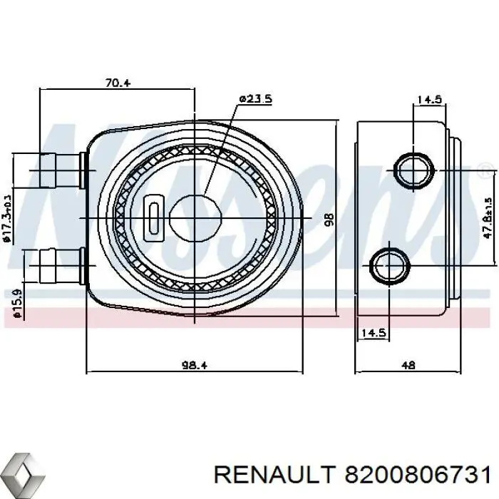 8200806731 Renault (RVI) radiador de aceite