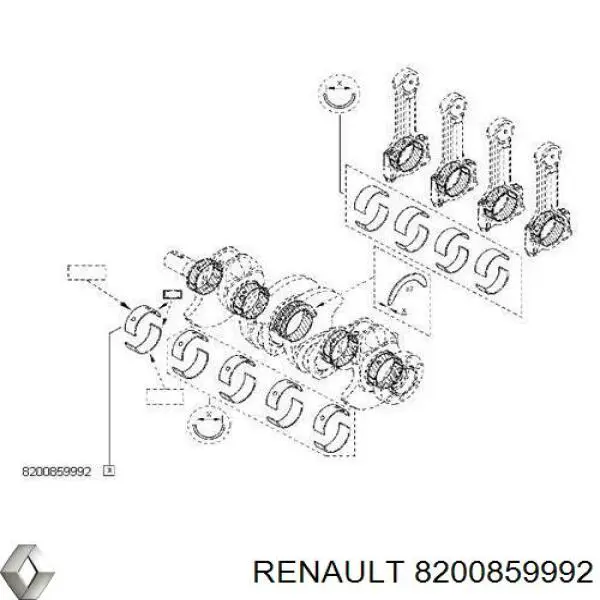 8200859992 Renault (RVI) juego de cojinetes de cigüeñal, estándar, (std)