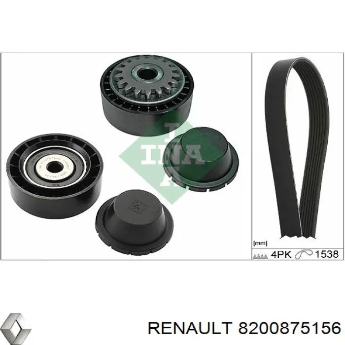 8200875156 Renault (RVI) polea tensora, correa poli v