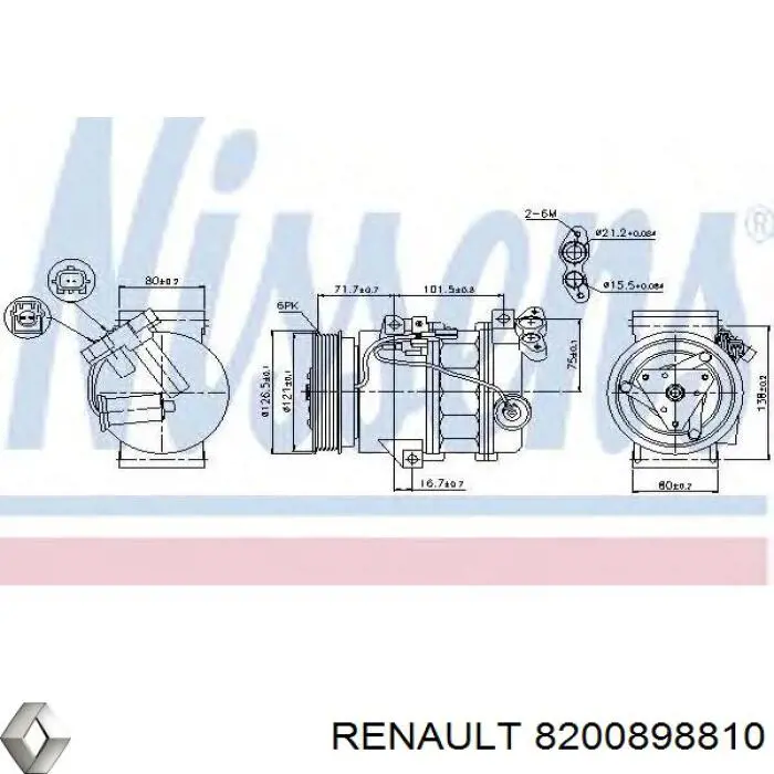 8200898810 Renault (RVI) compresor de aire acondicionado