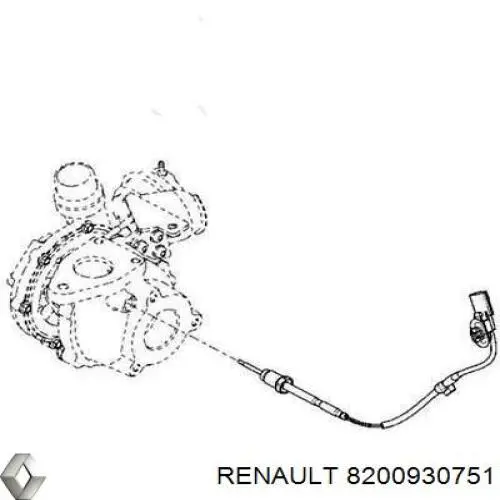 8200930751 Renault (RVI) sensor de temperatura, gas de escape, antes de turbina