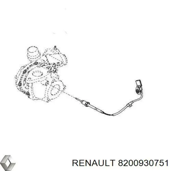Sensor de temperatura de gases de escape antes de la turbina 8200930751 Renault (RVI)