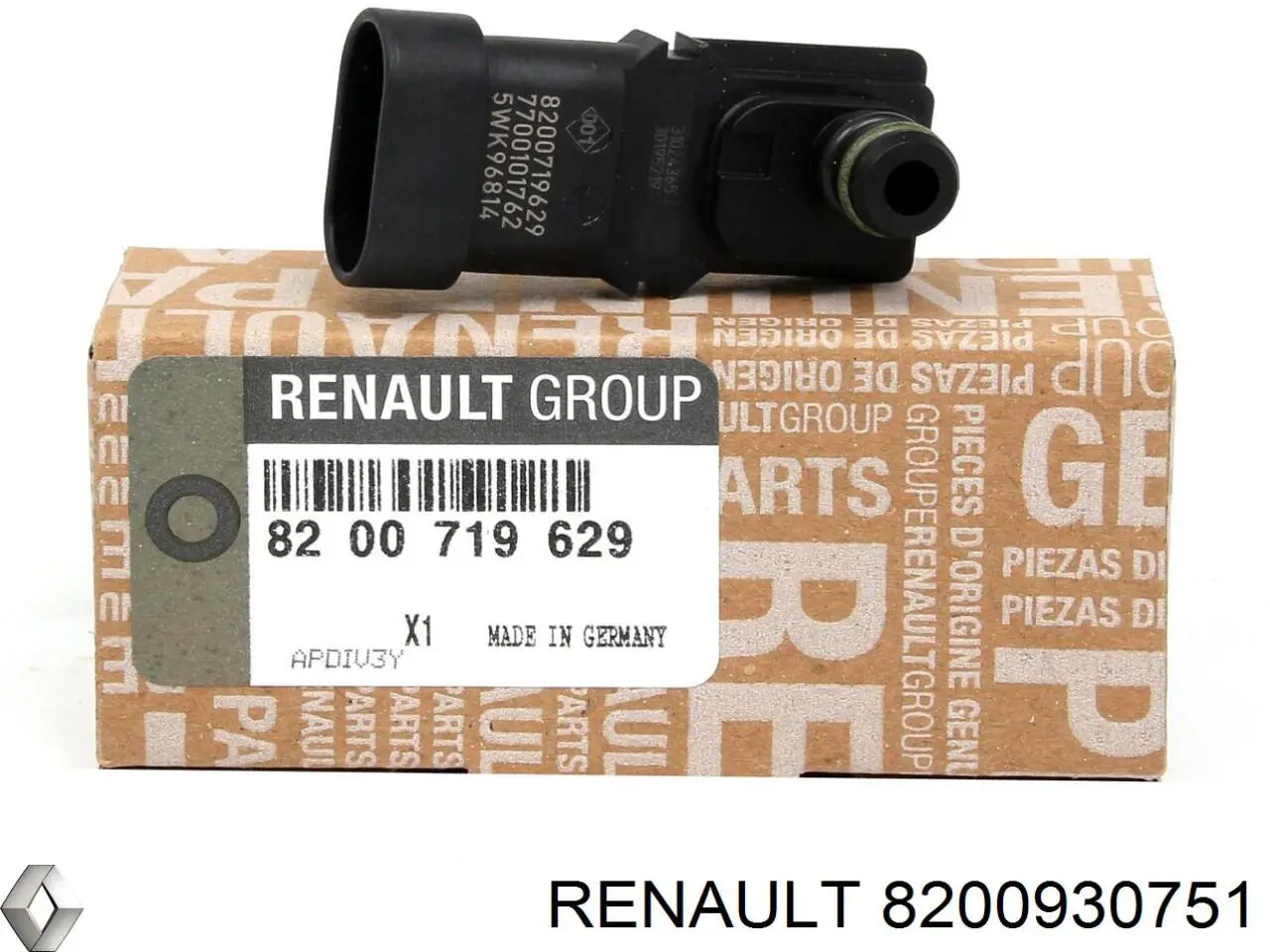 Sensor de temperatura de gases de escape antes de la turbina 8200930751 Renault (RVI)