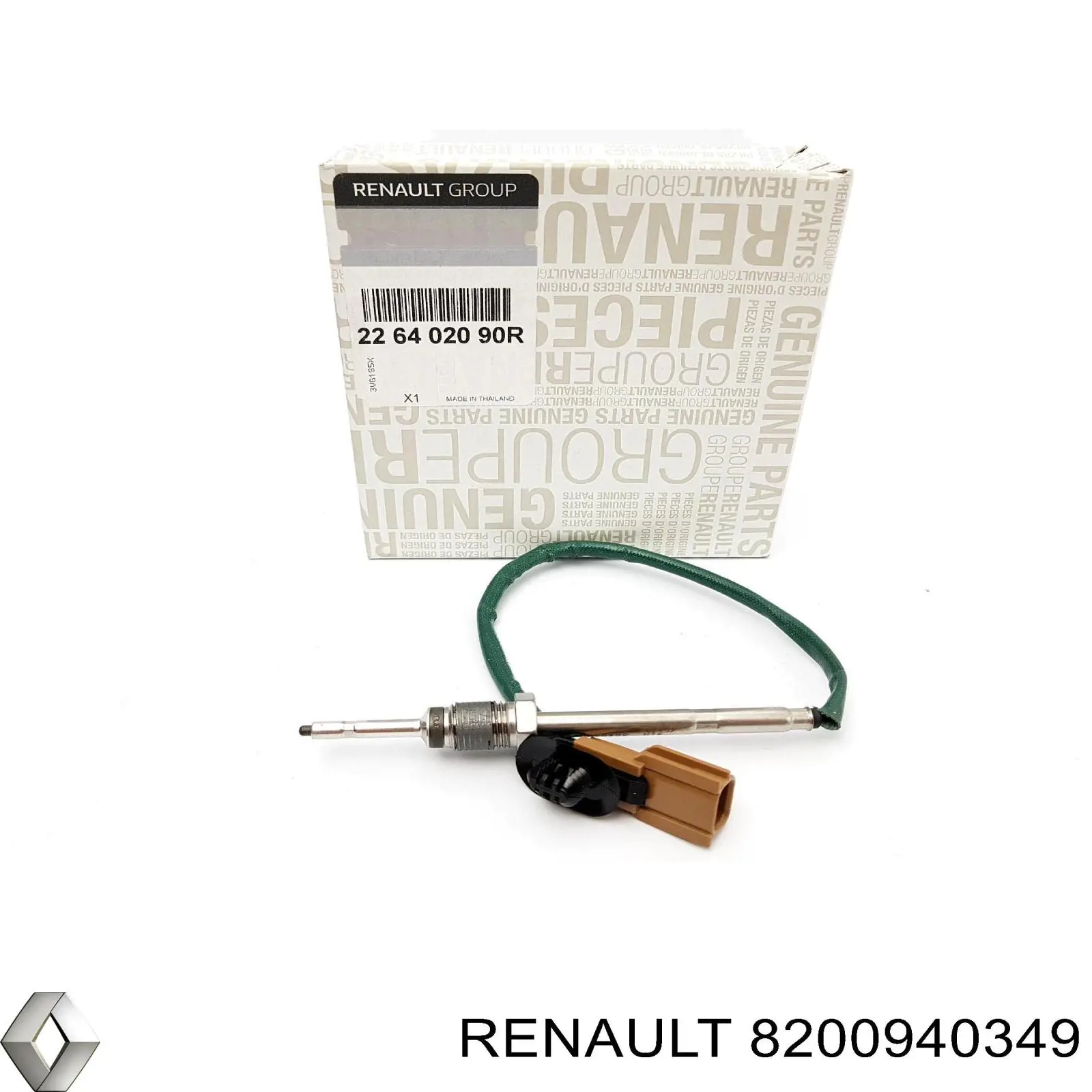 Sensor de temperatura de gases de escape después del filtro de partículas 8200940349 Renault (RVI)