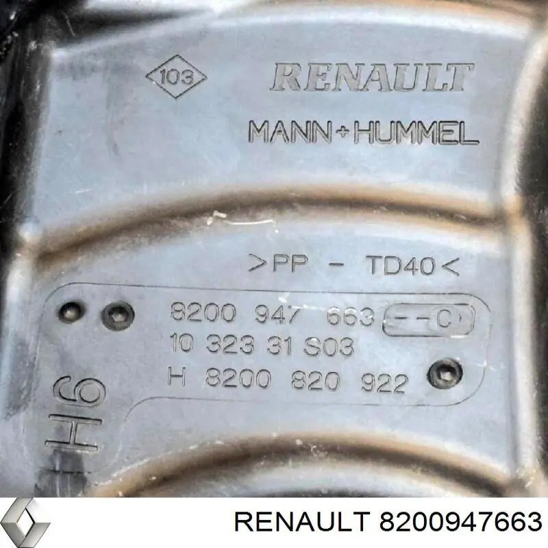 Caja del filtro de aire Renault (RVI) 8200947663 precio, desde 36,30 EUR