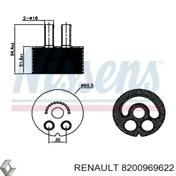 Portafiltro de aceite Renault (RVI) 8200969622