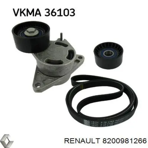 Polea inversión/guía, correa auxiliar servicios Renault (RVI) 8200981266 precio, desde 13,04 EUR