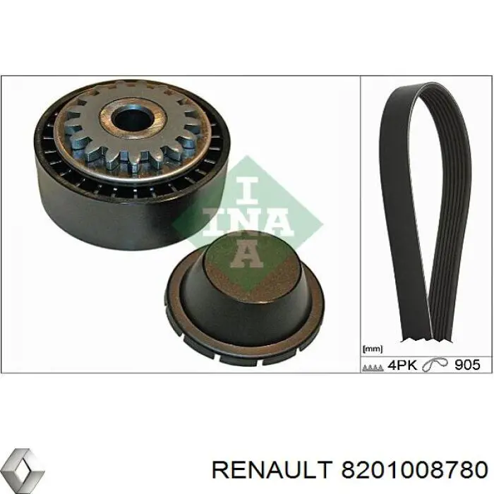 Comprar 8201008780 Renault (RVI) Polea tensora, correa poli V