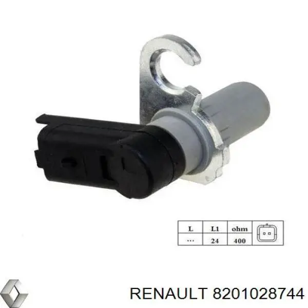 Sensor de temperatura de gases de escape antes del catalizador 8201028744 Renault (RVI)