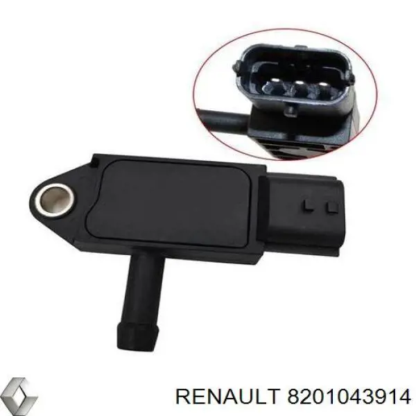 8201043914 Renault (RVI) sensor de presion gases de escape