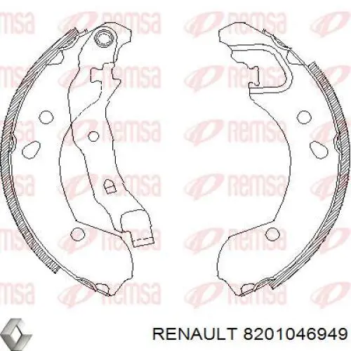 8201046949 Renault (RVI) juego de zapatas de frenos de tambor, con cilindros, completo