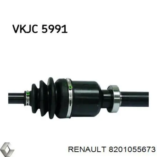 8201055673 Renault (RVI) árbol de transmisión delantero derecho