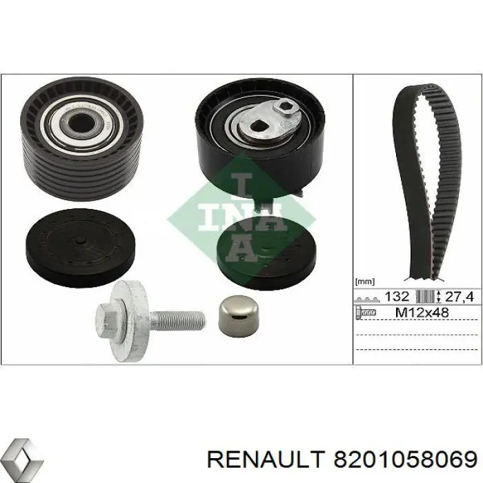 8201058069 Renault (RVI) rodillo intermedio de correa dentada