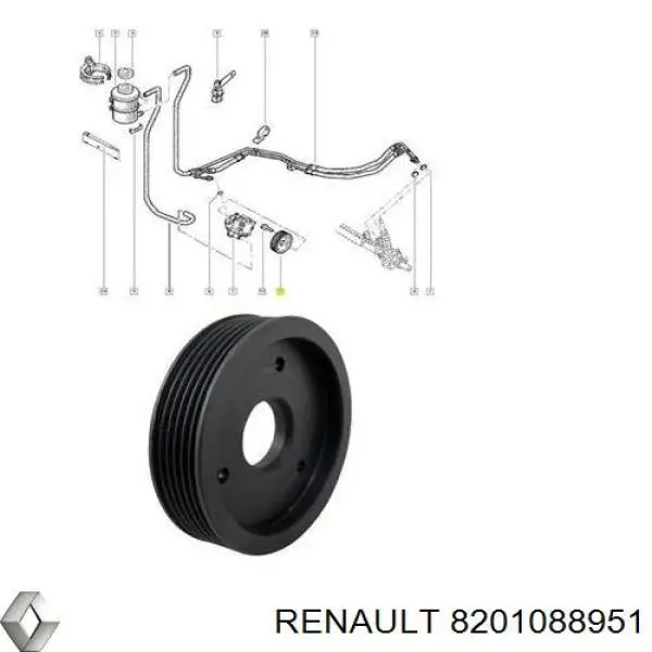 Comprar 8201088951 Renault (RVI) Polea de la bomba de dirección asistida